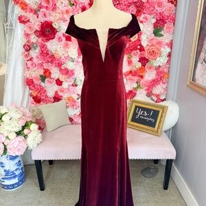 Watters #8300 | Wine Velvet Dress